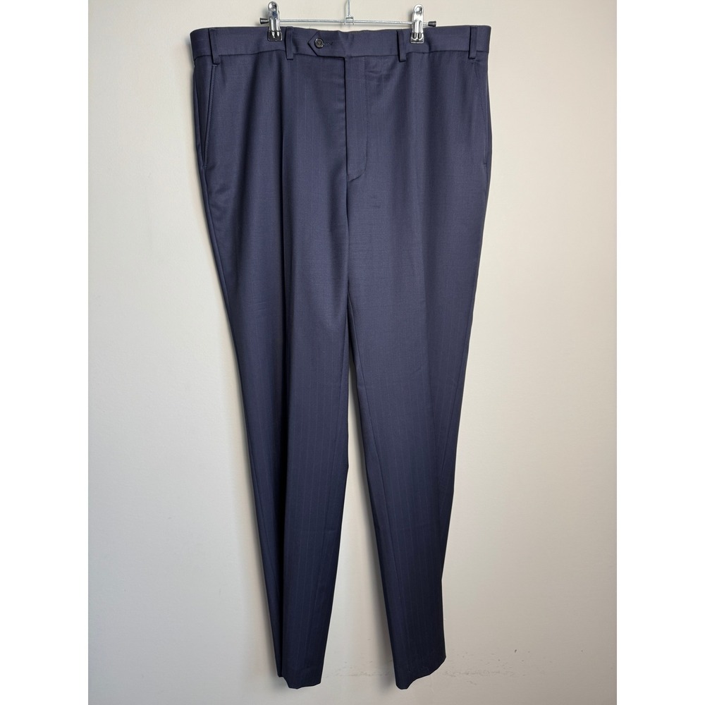 Lauren Ralph Lauren Mens Navy Purple Pinstripe Wool Trousers 38x34 Classic Wear